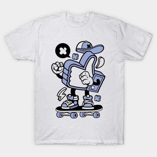 Like Finger cartoon skateboard T-Shirt by p308nx